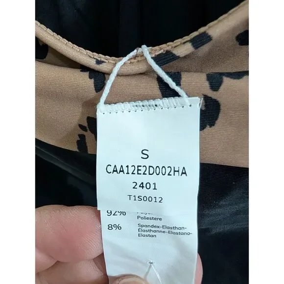 Cupshe NWT Cheetah Plunge Halter One Piece Swimsuit Size S Tummy Control - Picture 9 of 10